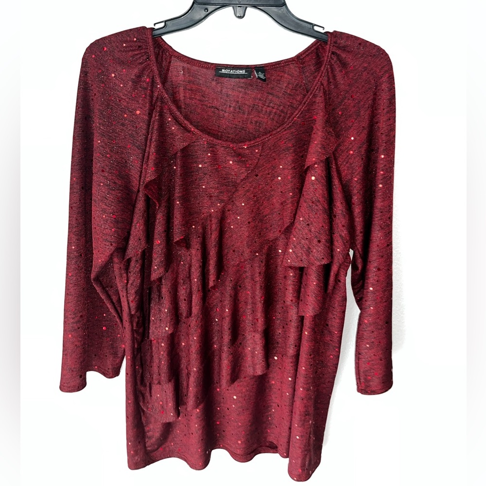 Red Ruffle Blouse